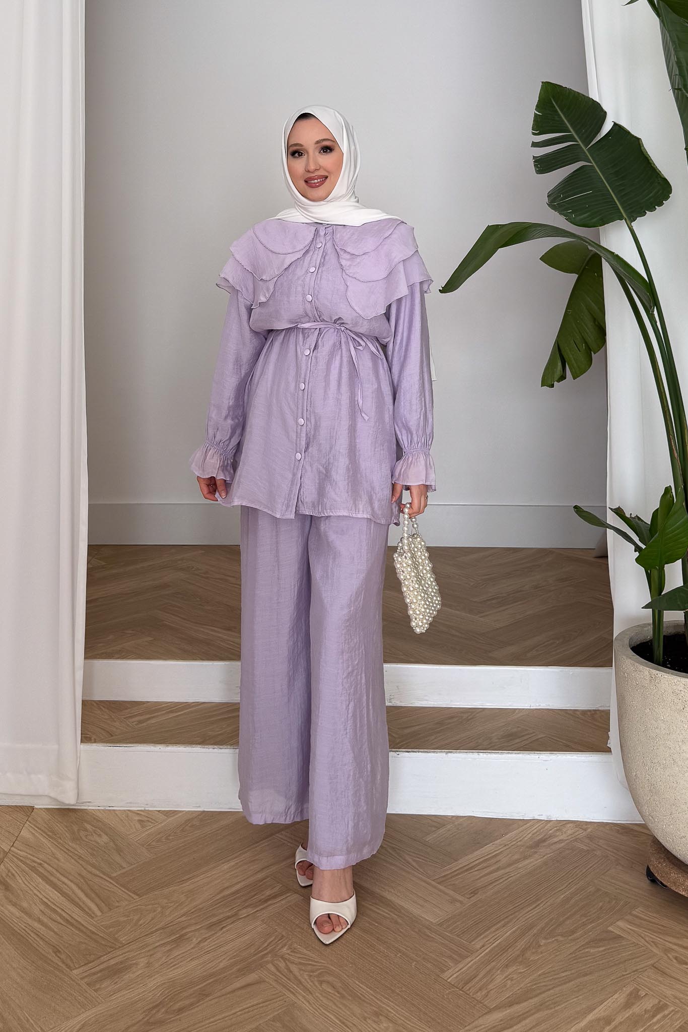 Seyran Pleated Dress Beige