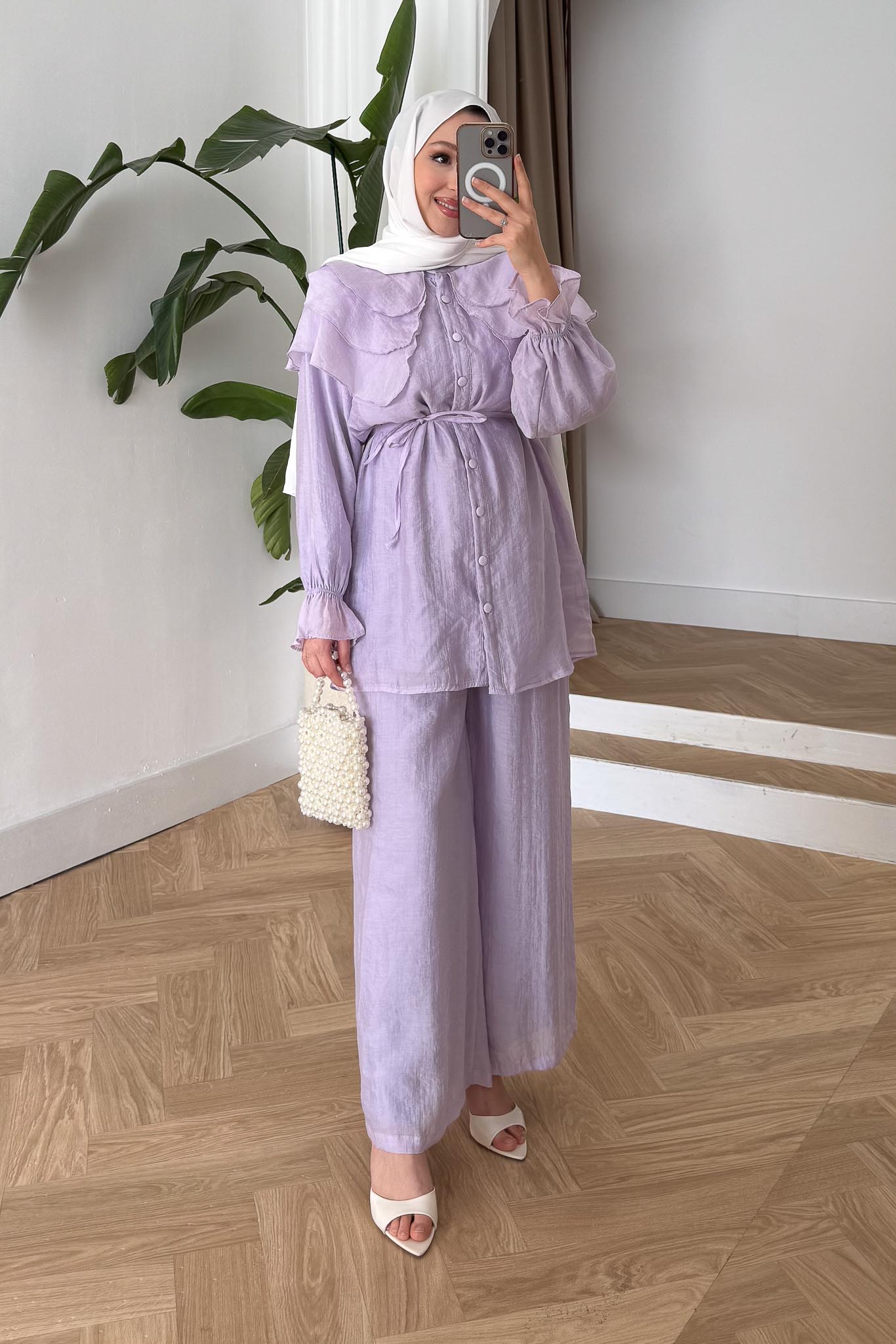 Seyran Pleated Dress Beige