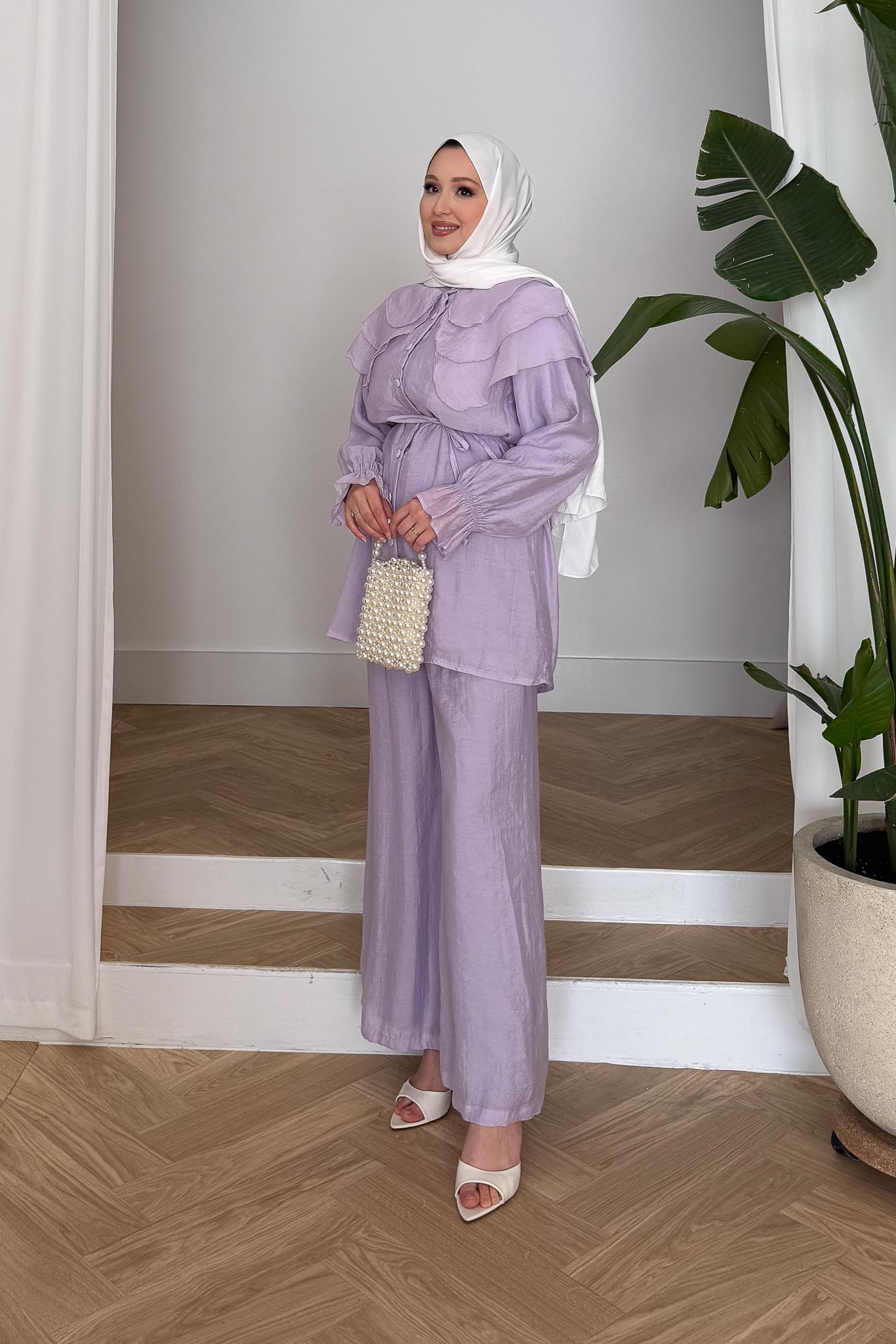 Seyran Pleated Dress Beige