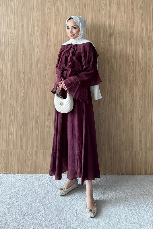 Ön Fırfırlı Takım Bordo