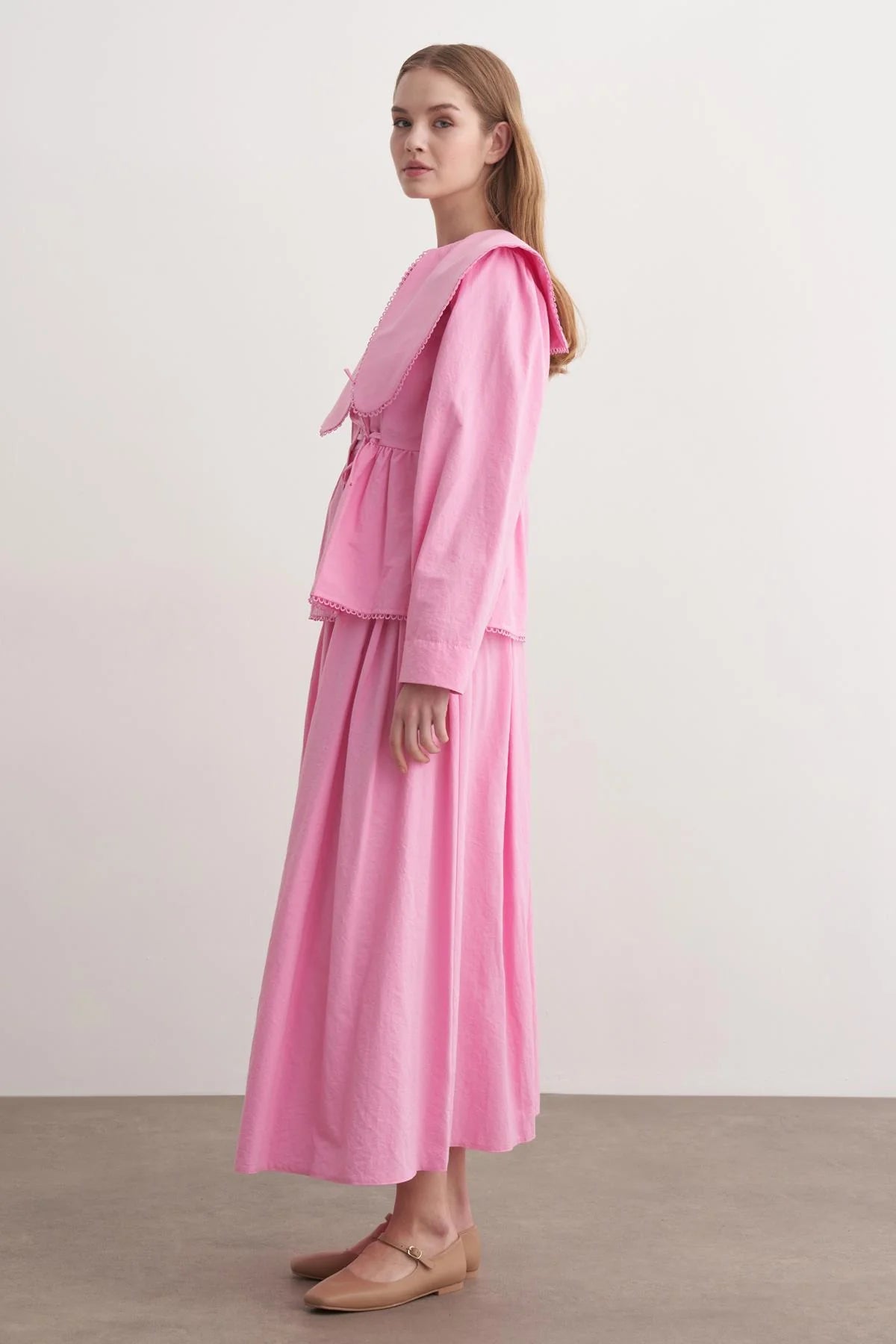 Seyran Pleated Dress Beige