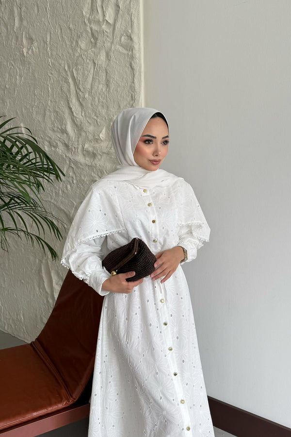 Mona Lace Dress White
