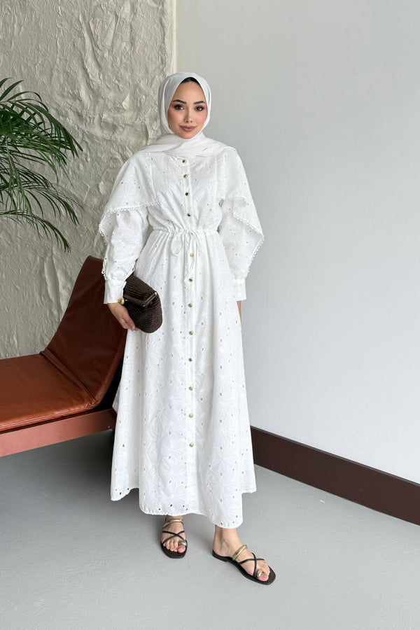 Mona Lace Dress White