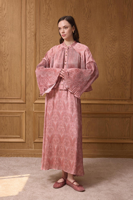 Ajda Pleated Skirt Set Petrol