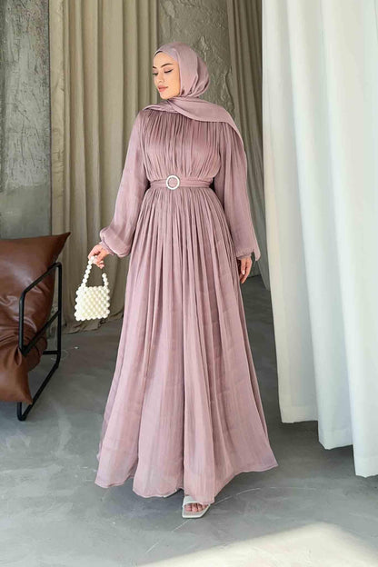Gold Deren Evening Dress Dusty Rose