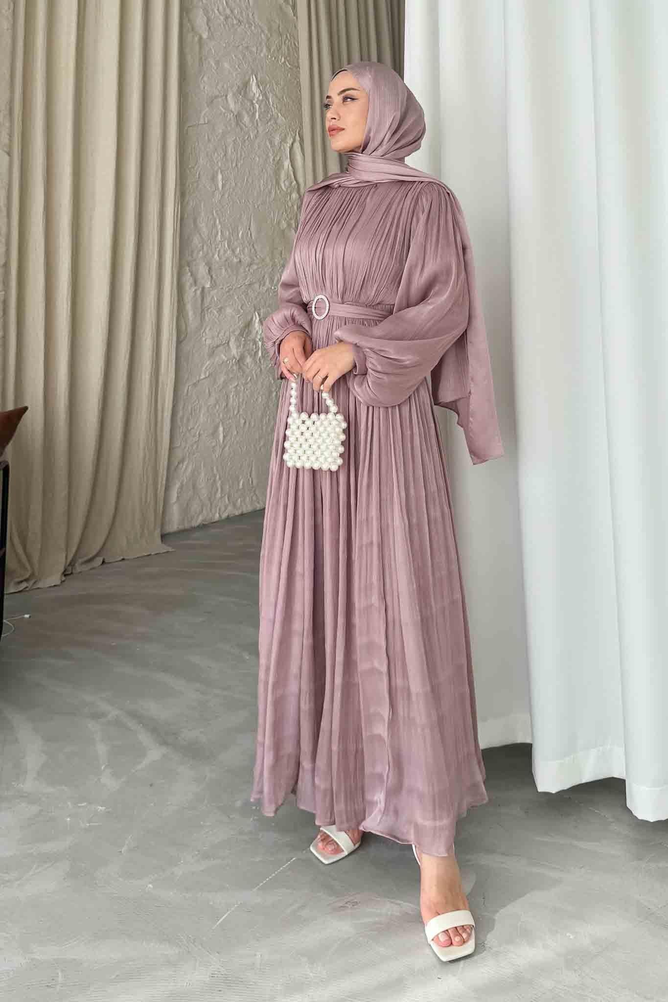 Gold Deren Evening Dress Dusty Rose