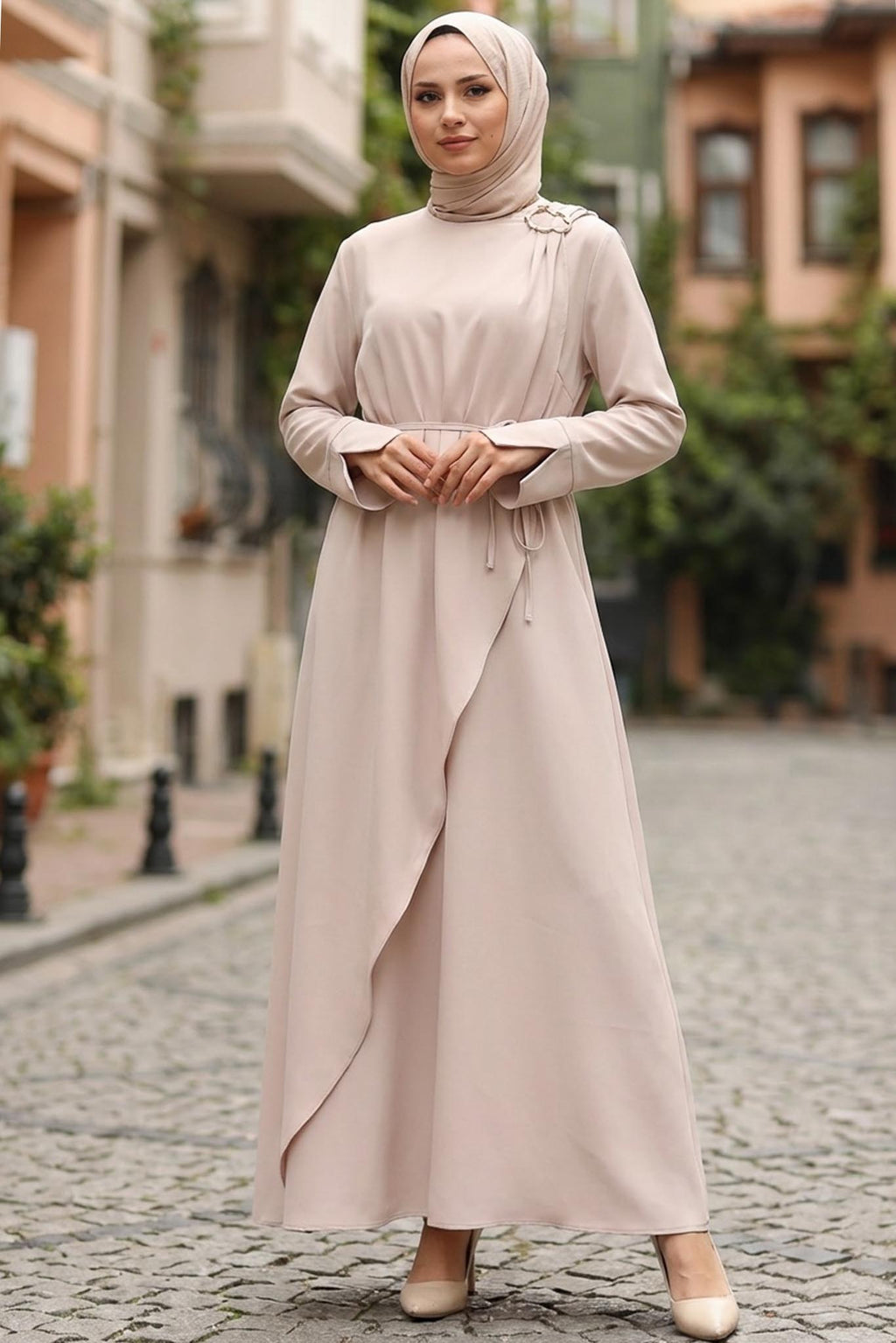 Gold Tokalı Elbise Taş