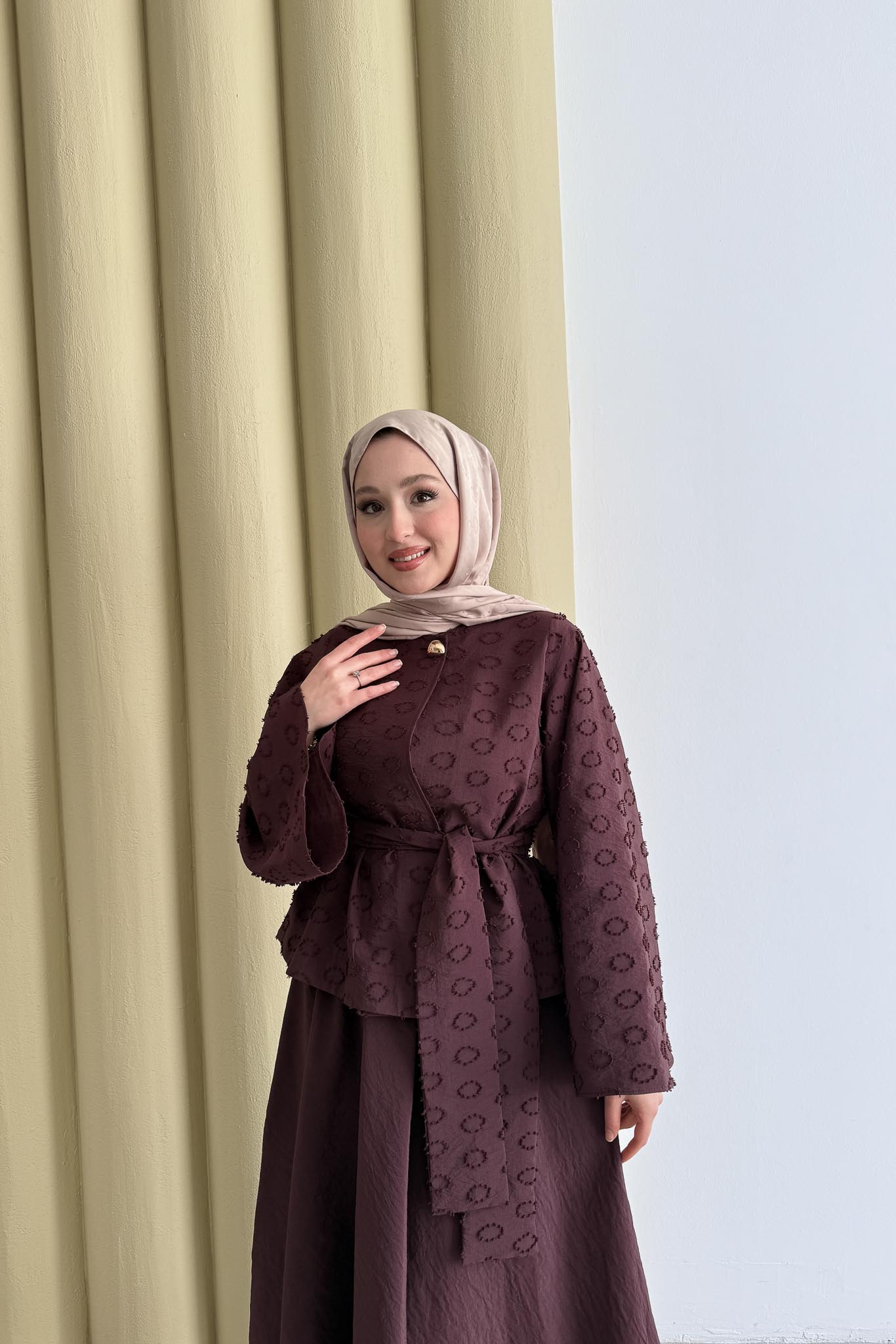 Halka Desen Takım Bordo