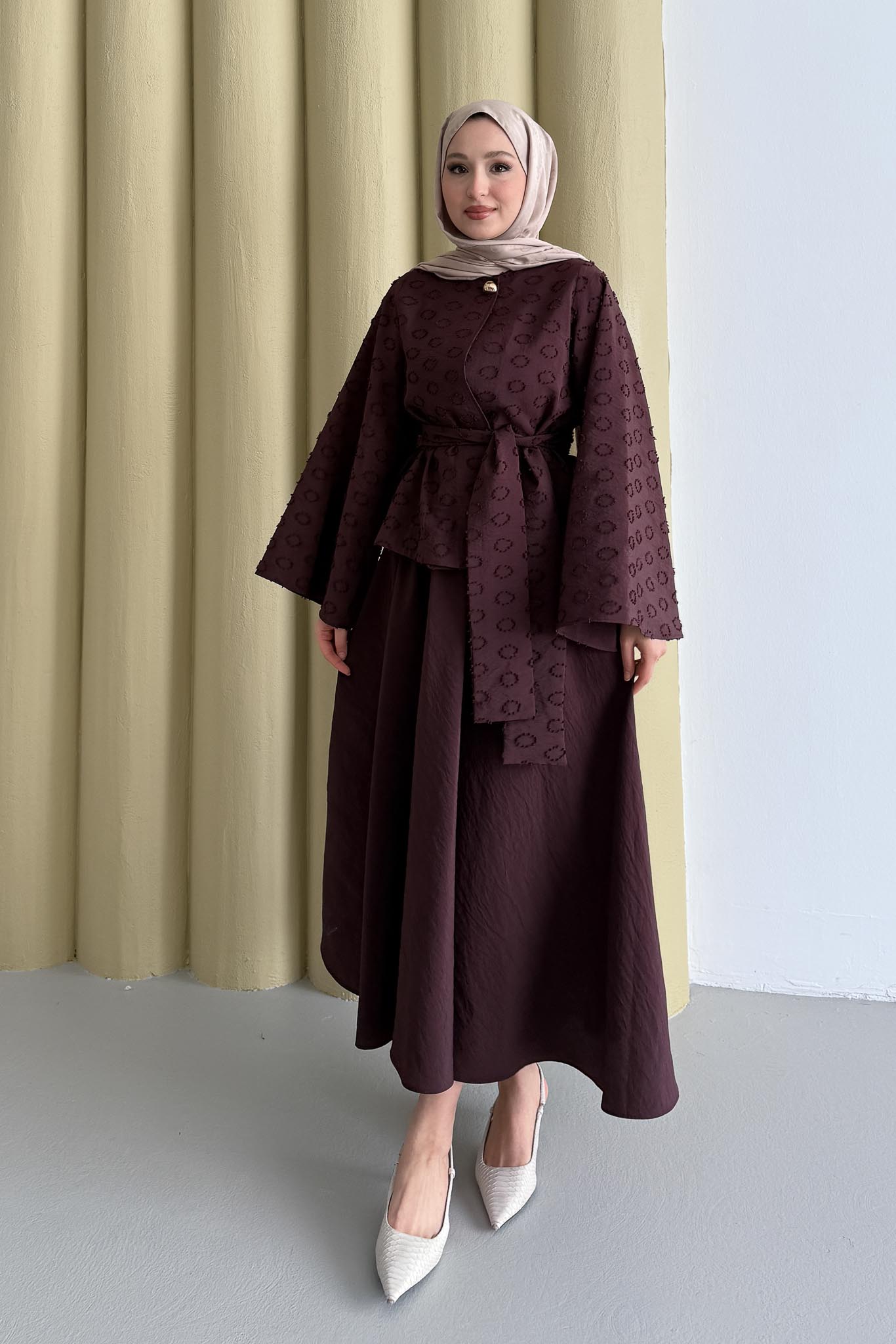 Halka Desen Takım Bordo