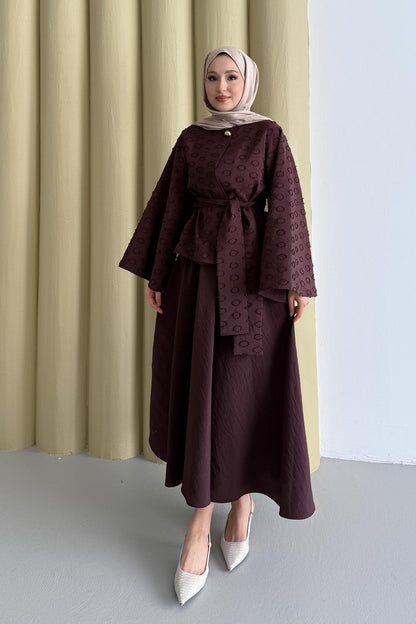 Halka Desen Takım Bordo