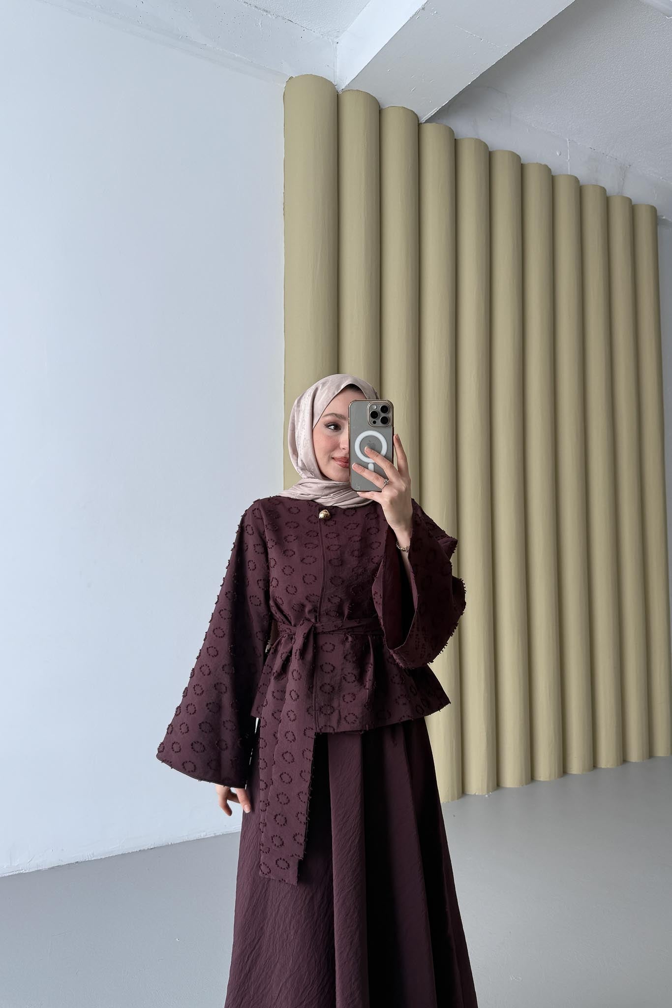 Halka Desen Takım Bordo