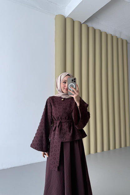 Halka Desen Takım Bordo