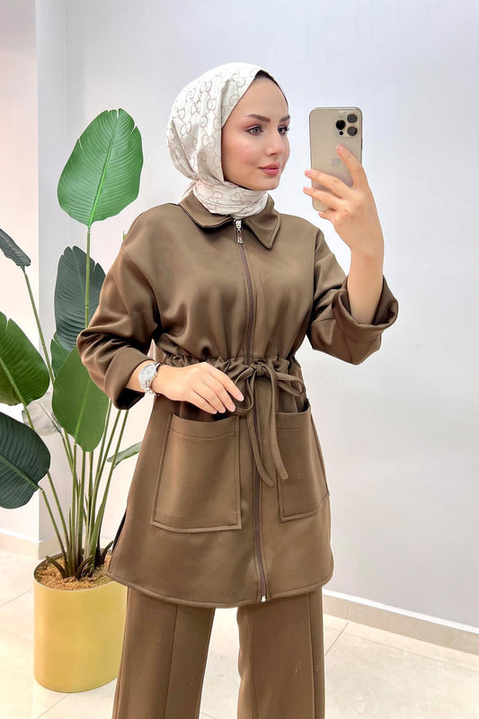 Helen Pocket Suit Brown