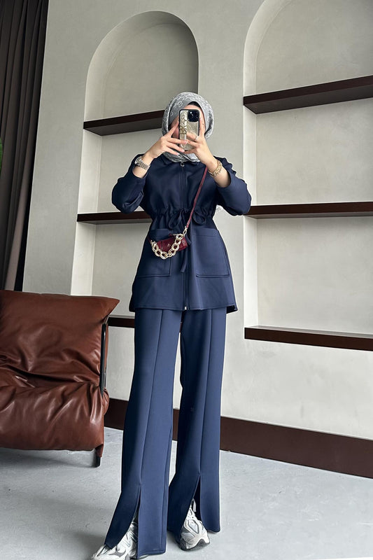 Helen Pocket Suit Navy Blue