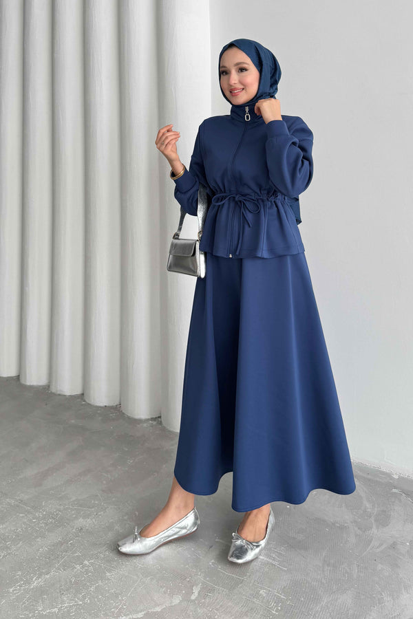 Afra Asymmetric Suit Indigo