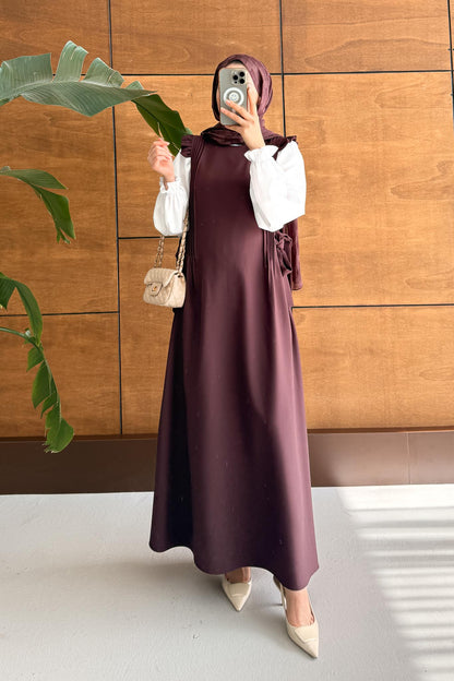 Suit Jile Elbise Bordo