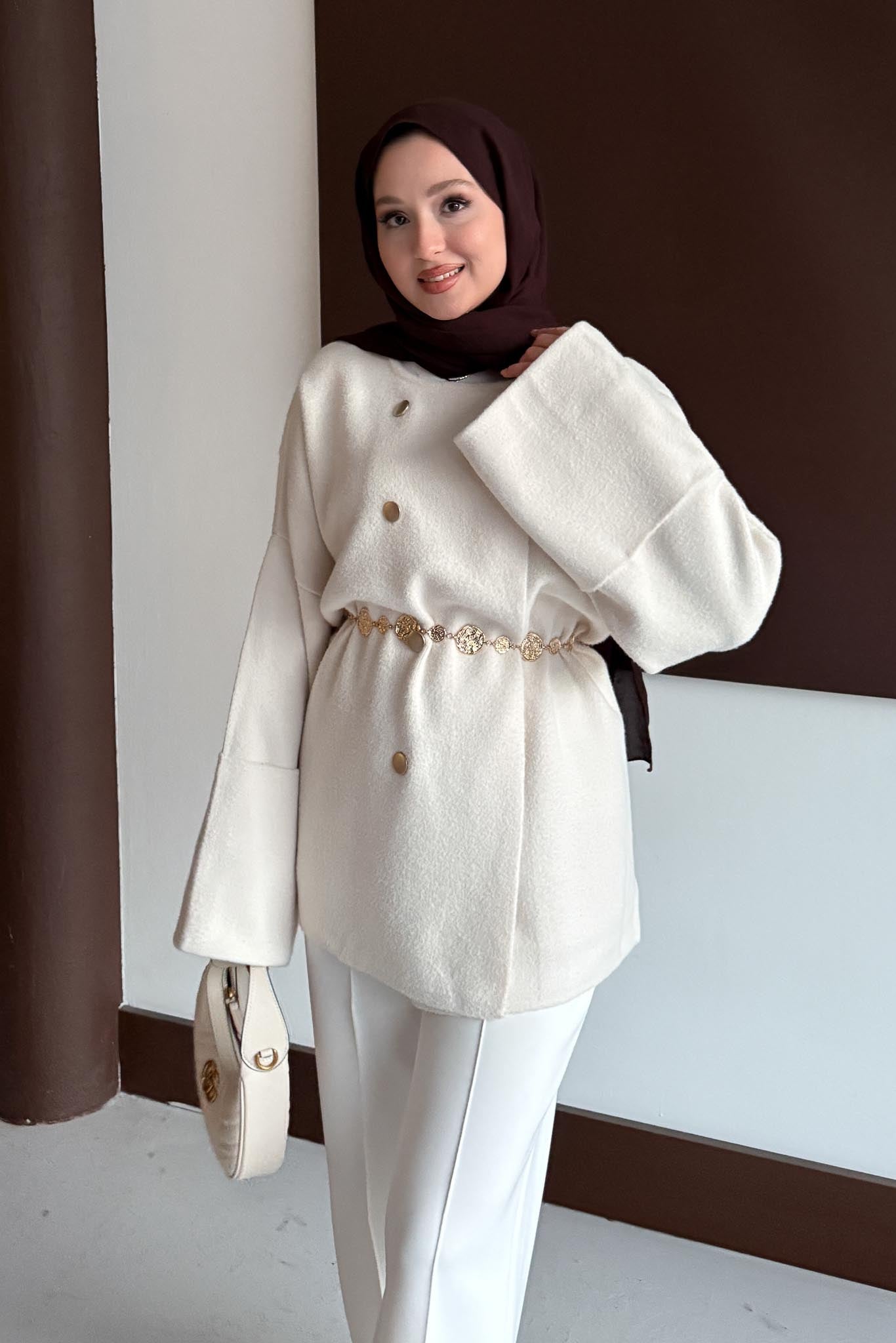 Premium Mari Hırka Ekru