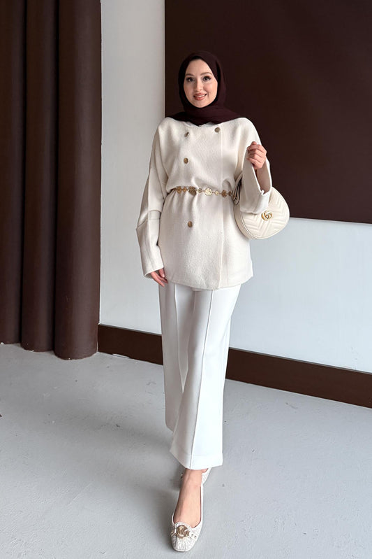 Premium Mari Hırka Ekru