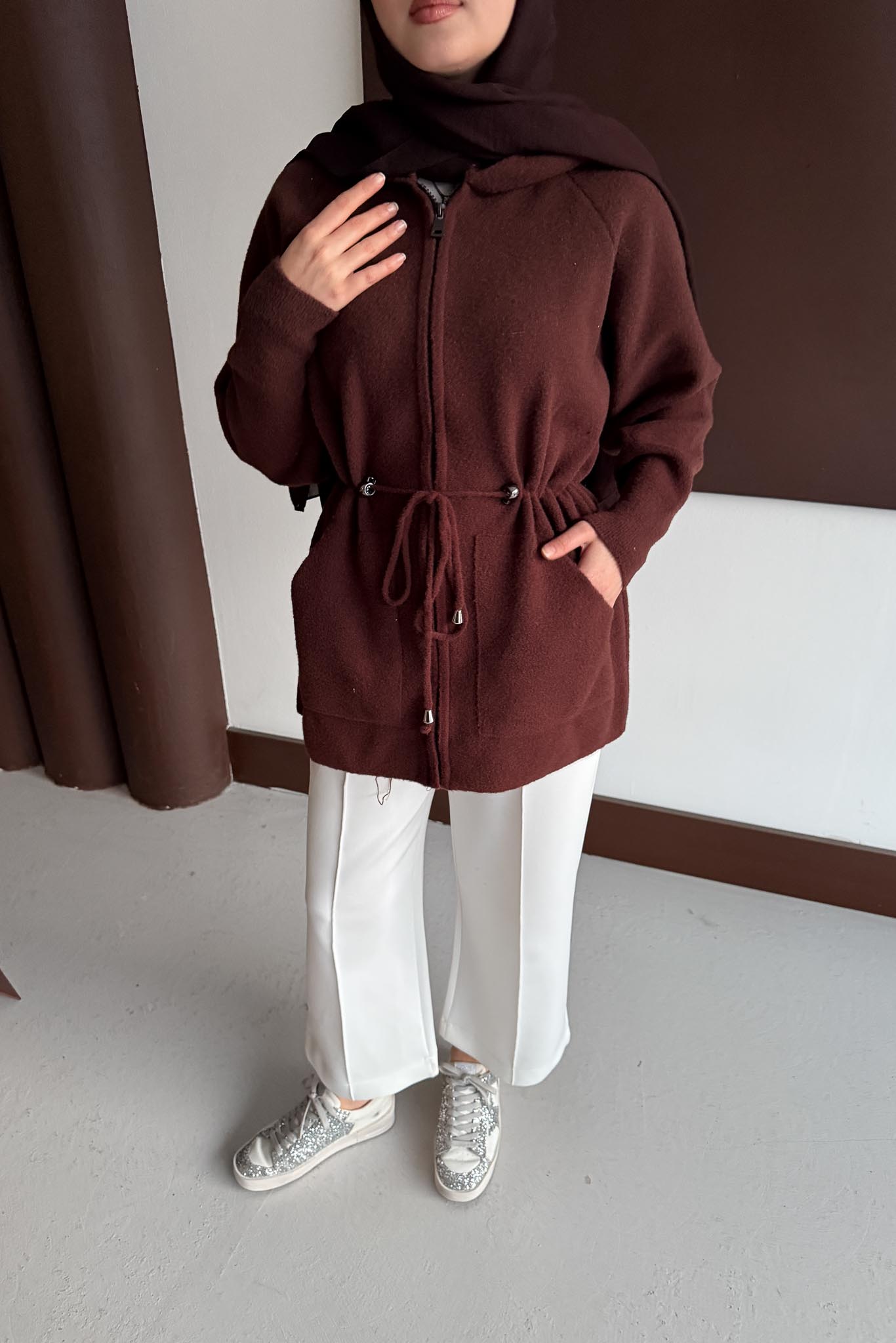 GoldFox Hırka Kap Kahverengi