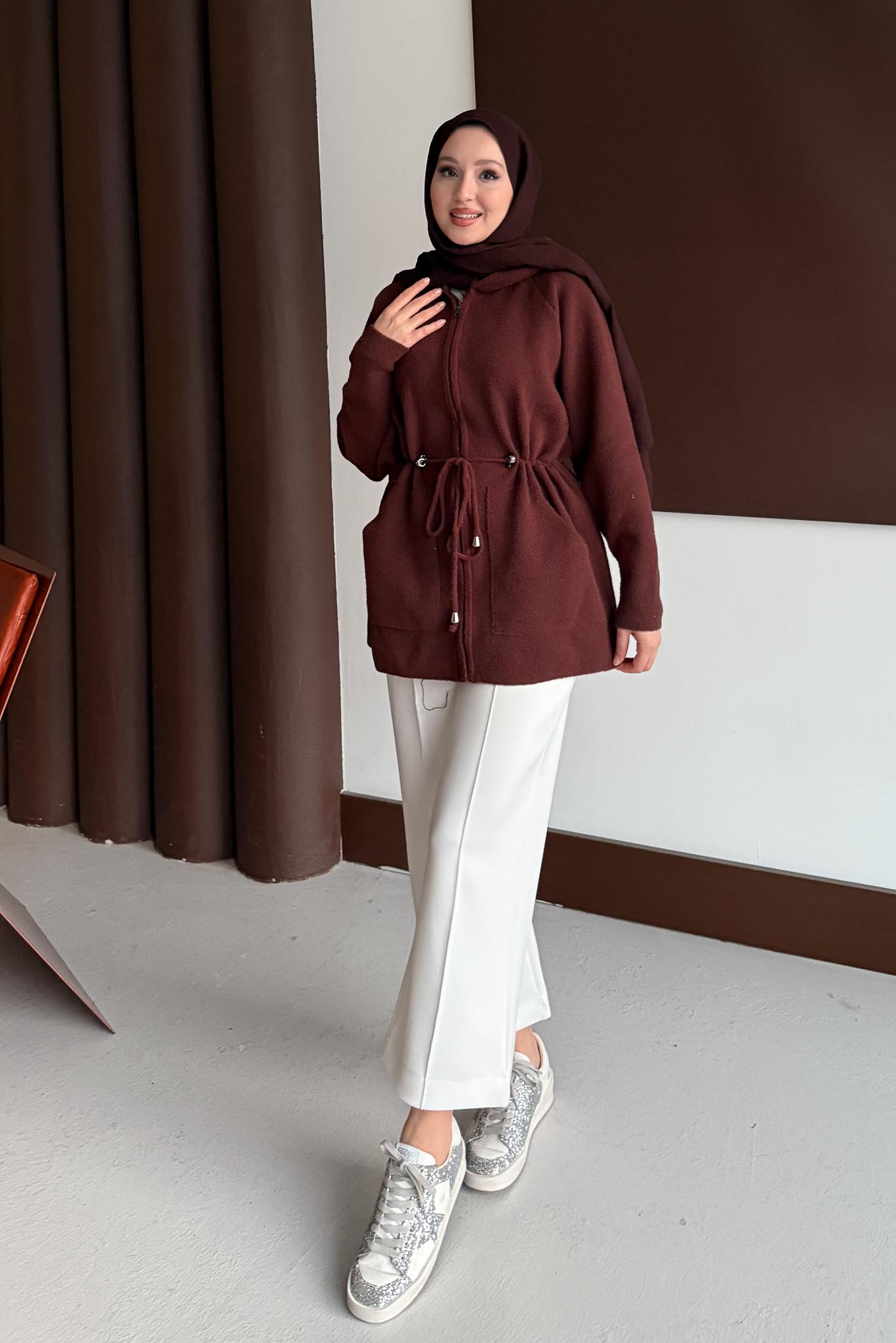 GoldFox Hırka Kap Kahverengi