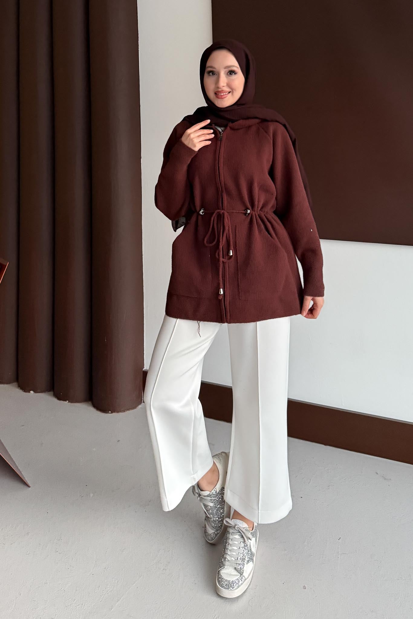 GoldFox Hırka Kap Kahverengi