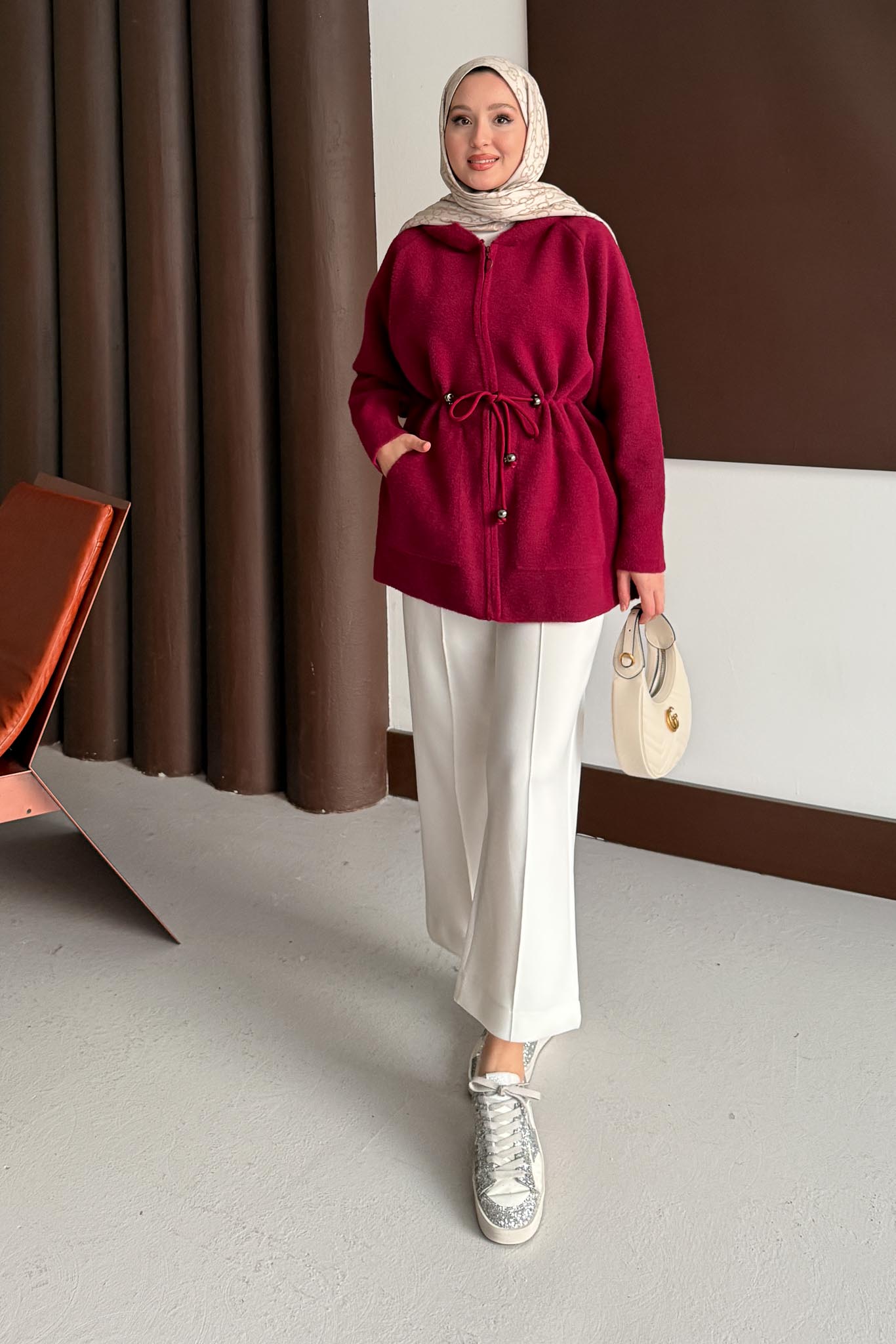 GoldFox Hırka Kap Bordo