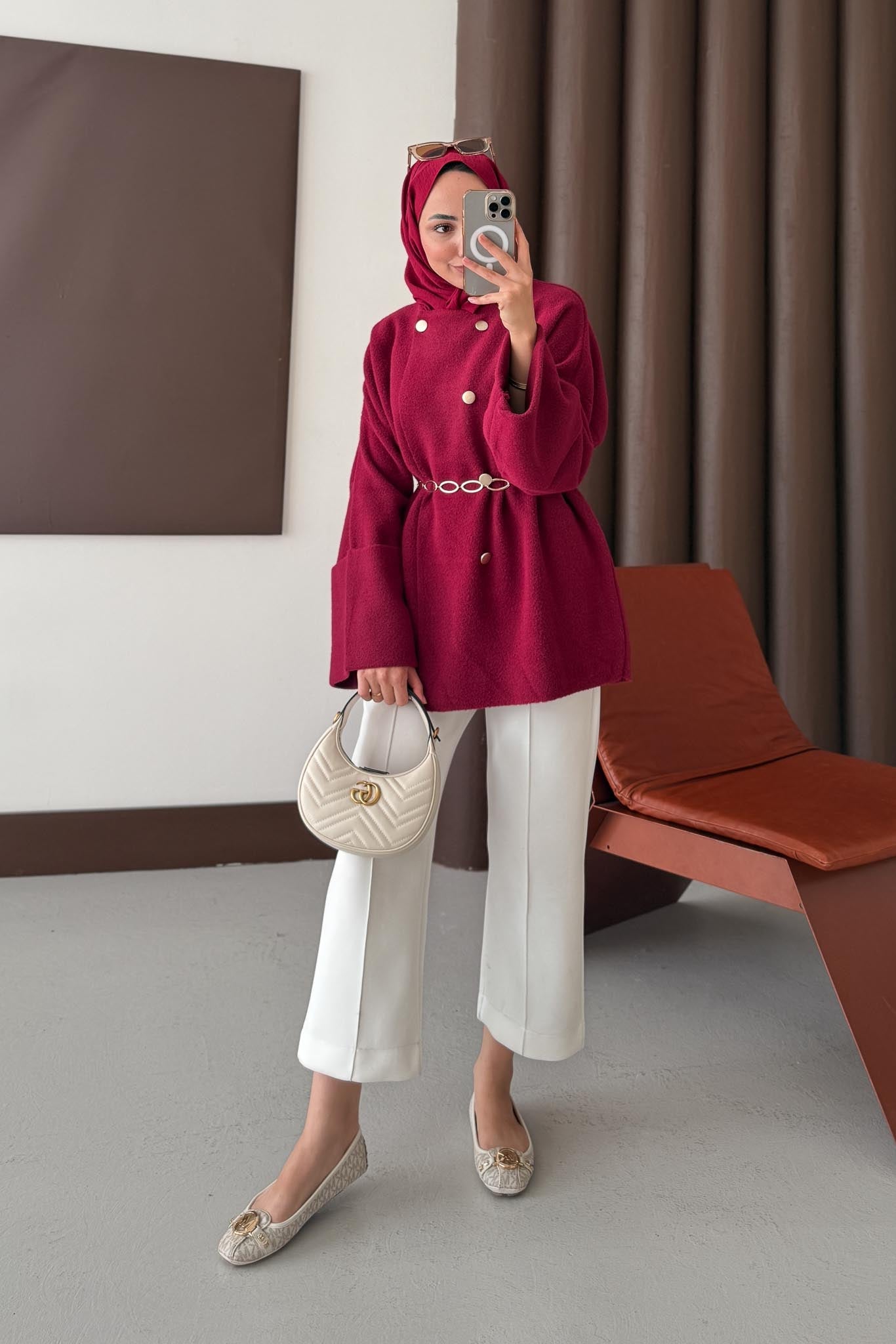 Premium Mari Hırka Bordo