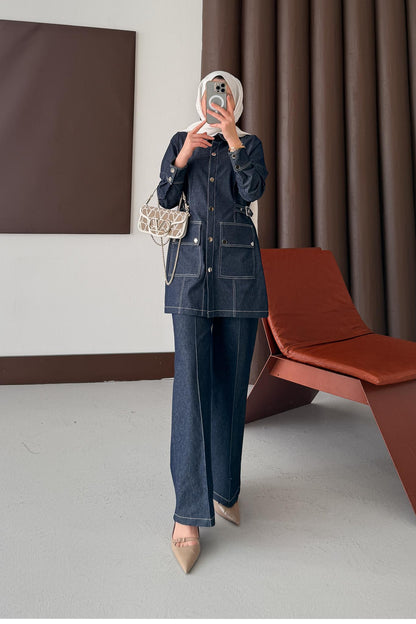 Cepli Kot takım Kot Mavi