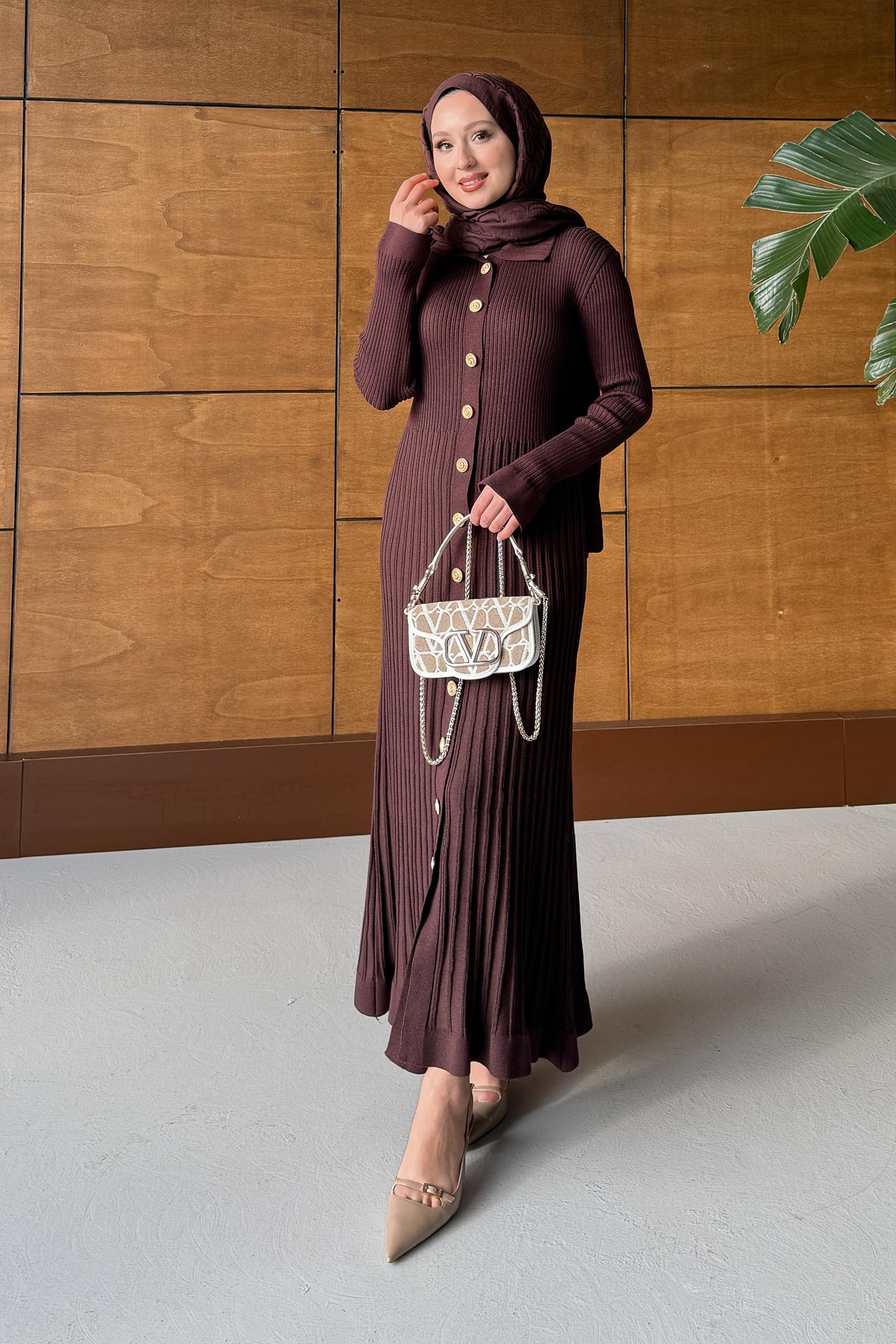 Aller Merserize Elbise Acı Kahve