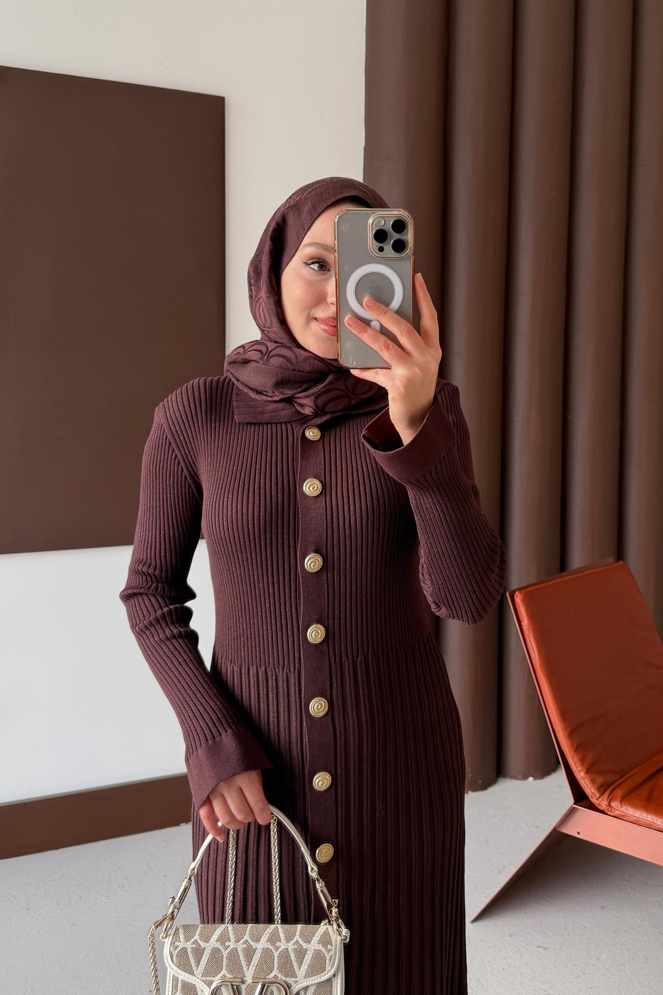 Aller Merserize Elbise Acı Kahve