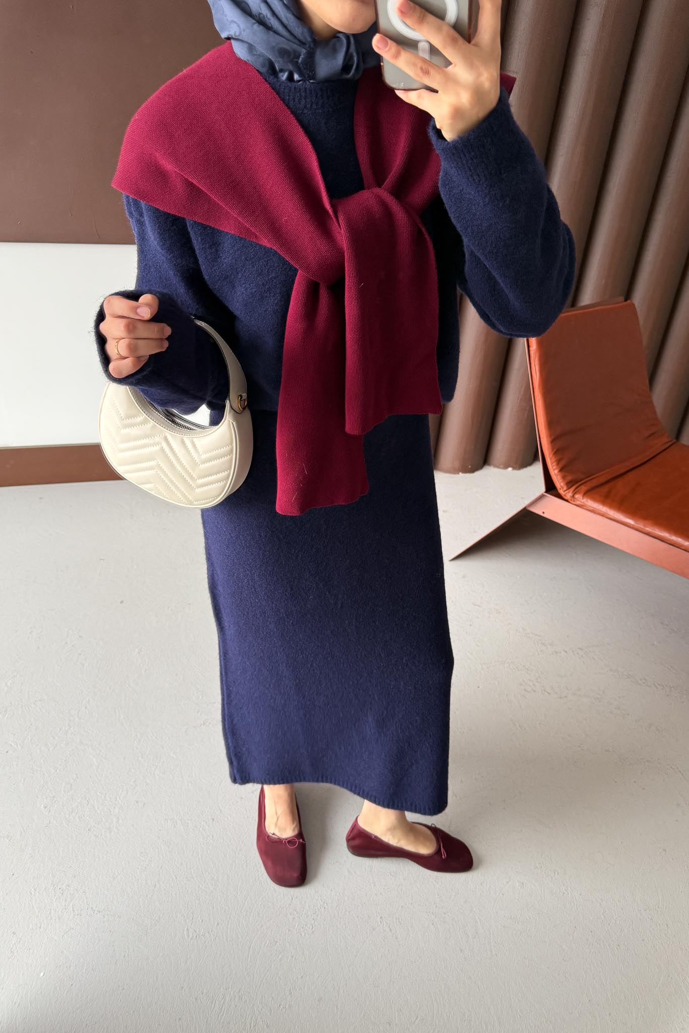 Diaz Angora Dokulu Etek Takım Lacivert