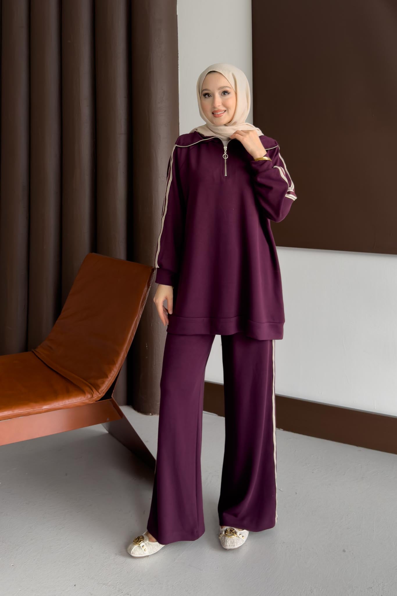 Kolu Şeritli Takım Mor