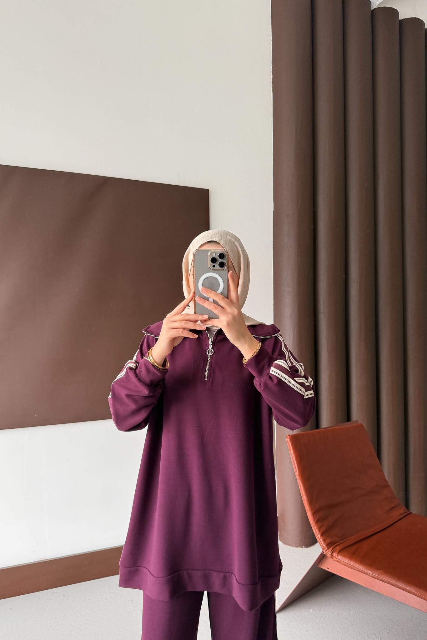 Kolu Şeritli Takım Mor