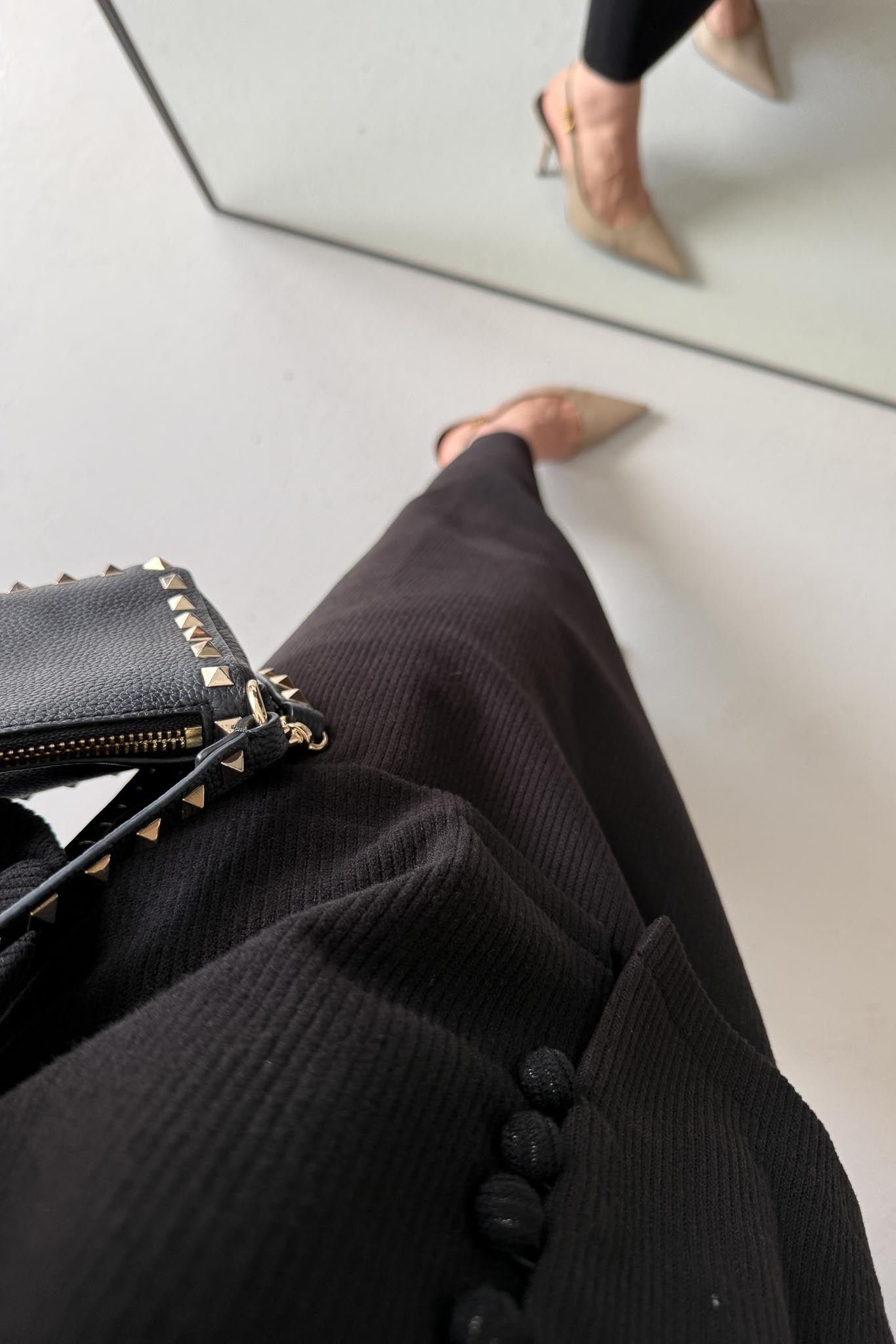 Nelle Düğmeli Elbise Siyah