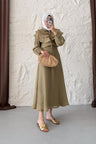 Seyran Pleated Dress Beige