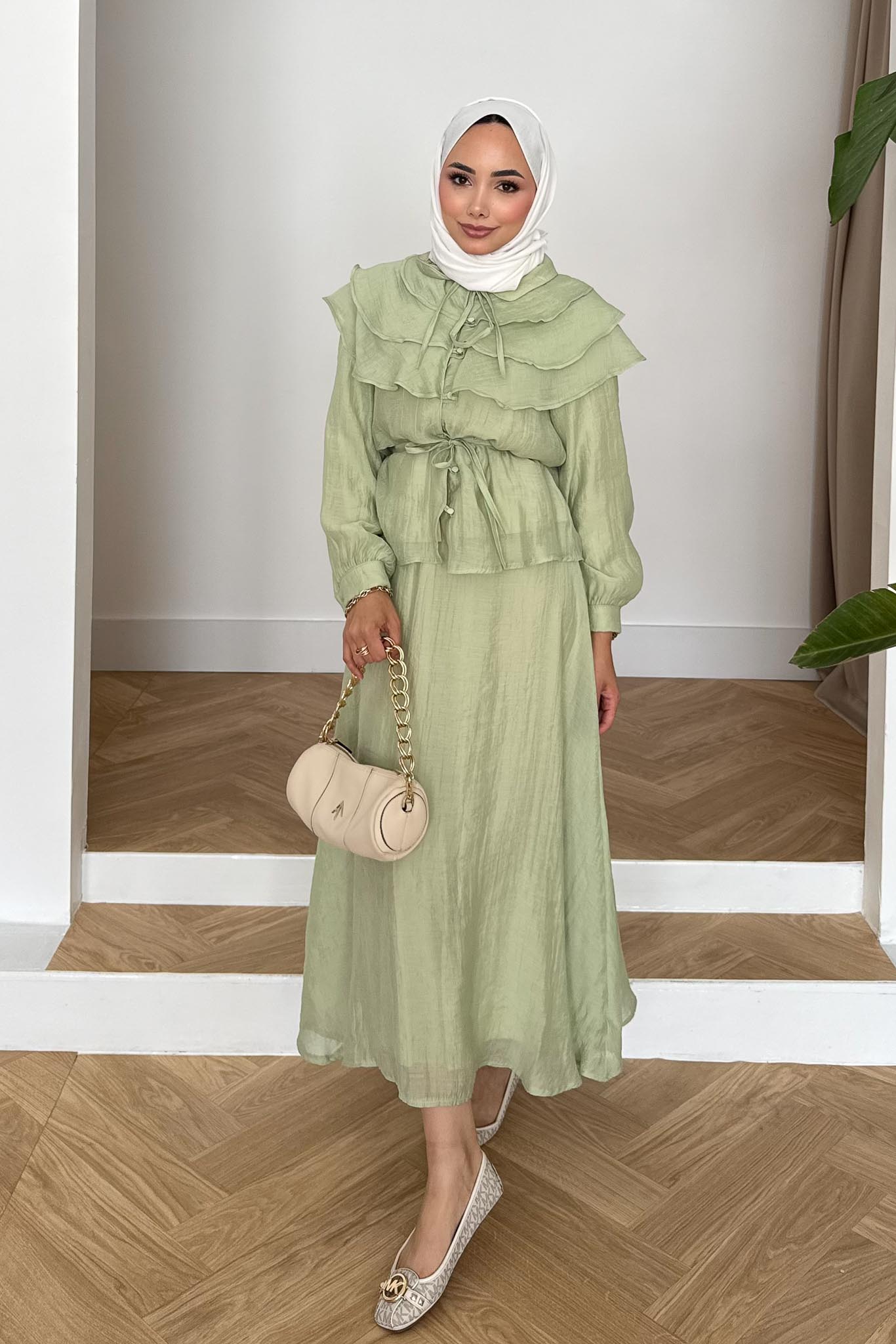 Seyran Pleated Dress Beige
