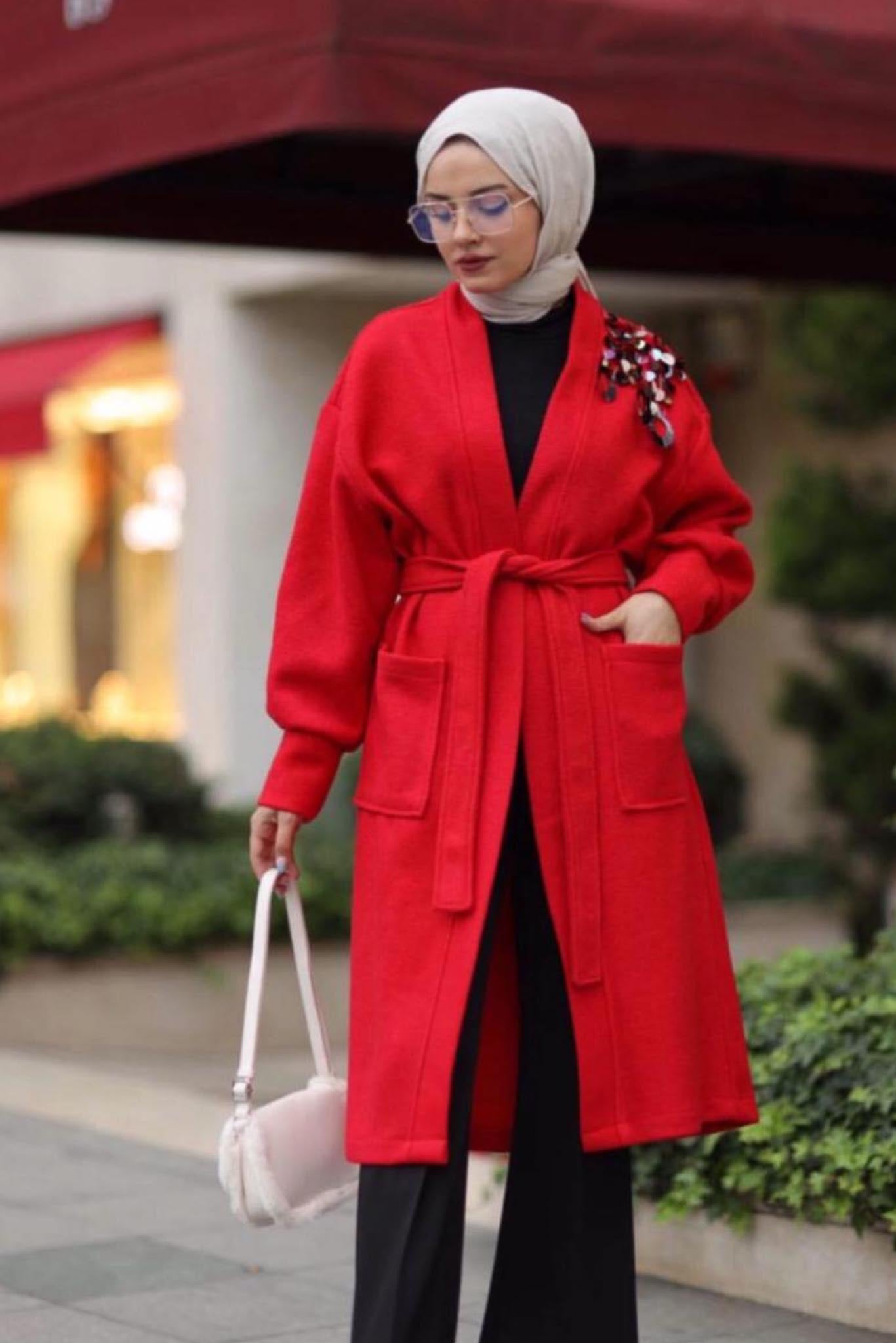 Payetli Kaban Kırmızı