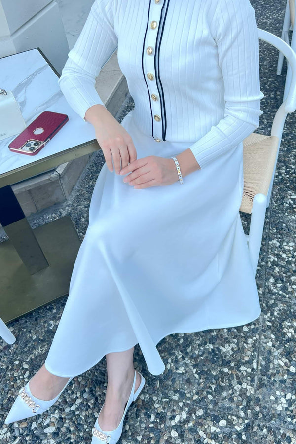 Flared Skirt White
