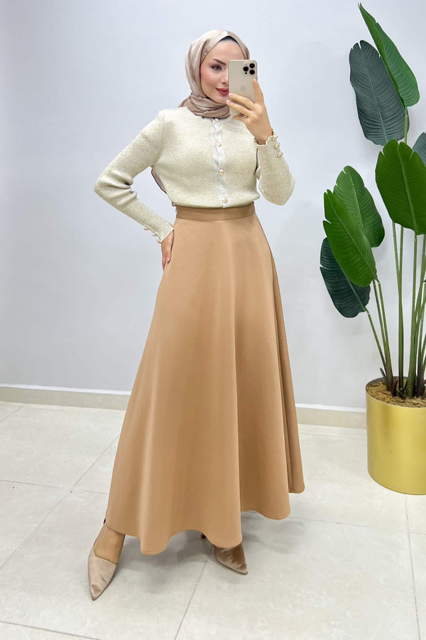 Kloş Etek Camel
