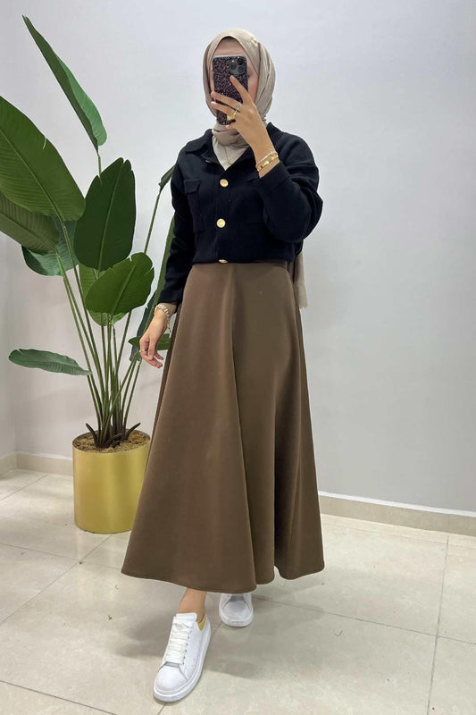 Flared Skirt Brown