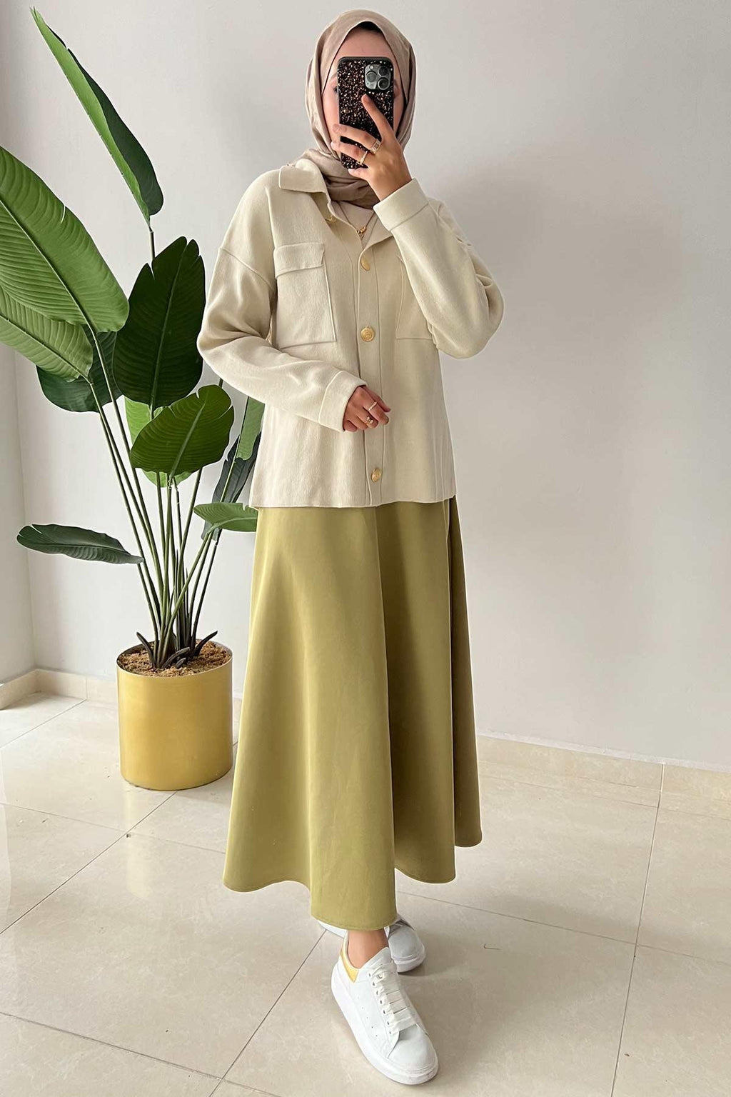 Kloş Etek Yağ Yeşili