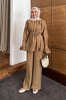 Ajda Pleated Skirt Set Petrol
