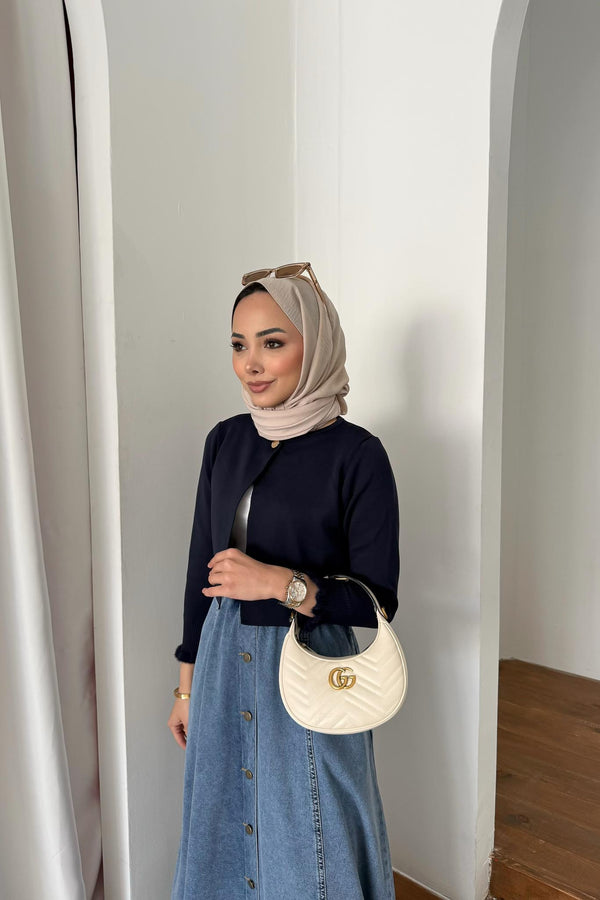 Tied Linen Skirt Beige