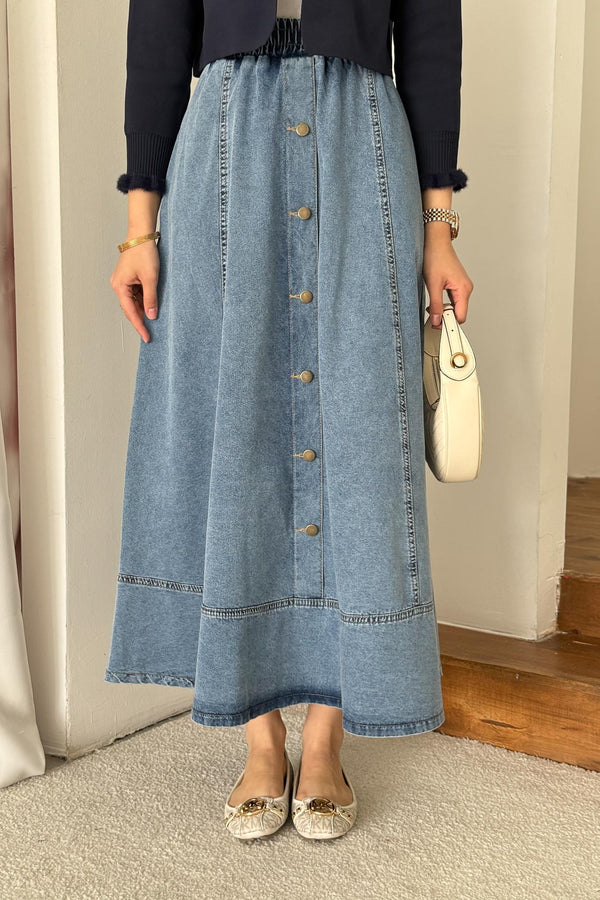 Tied Linen Skirt Beige