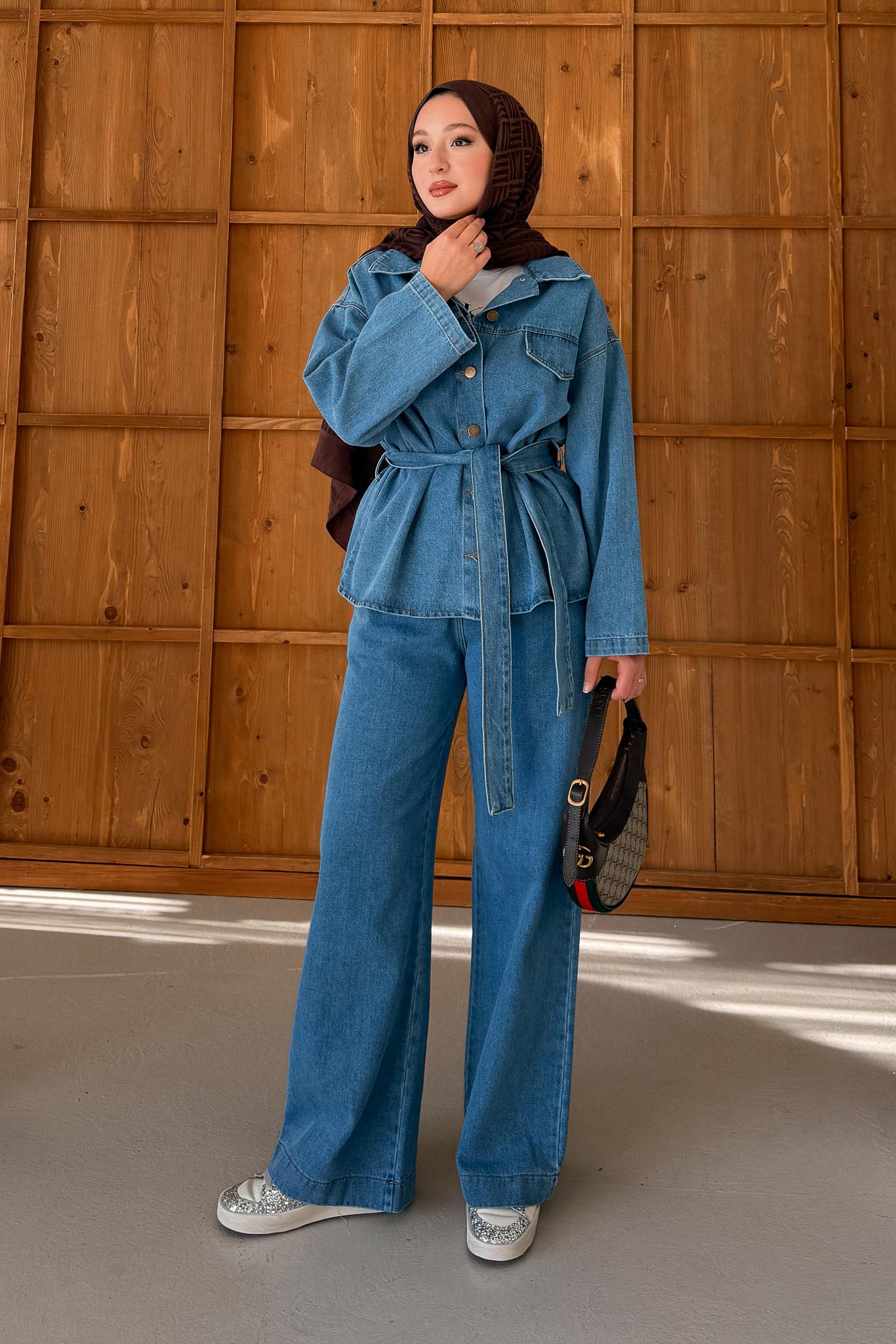 Ajda Pleated Skirt Set Petrol