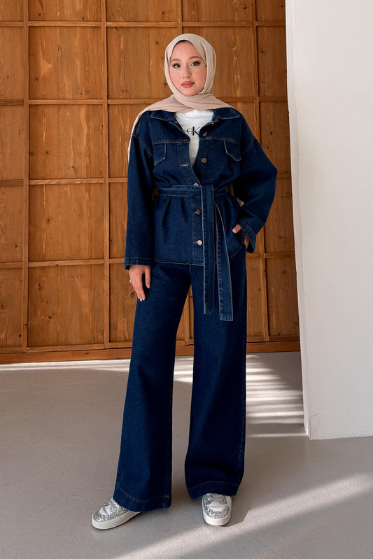 Ajda Pleated Skirt Set Petrol