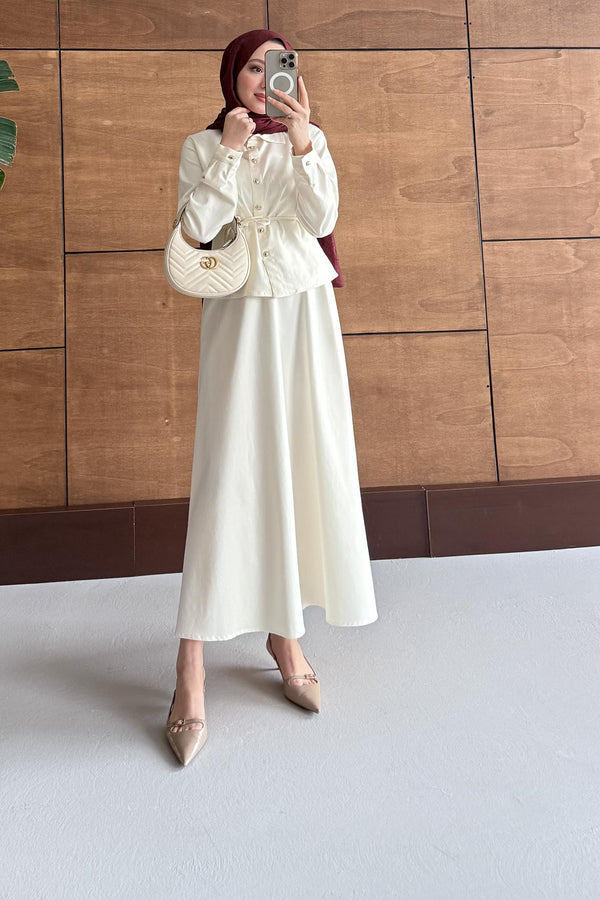 Ajda Pleated Skirt Set Petrol