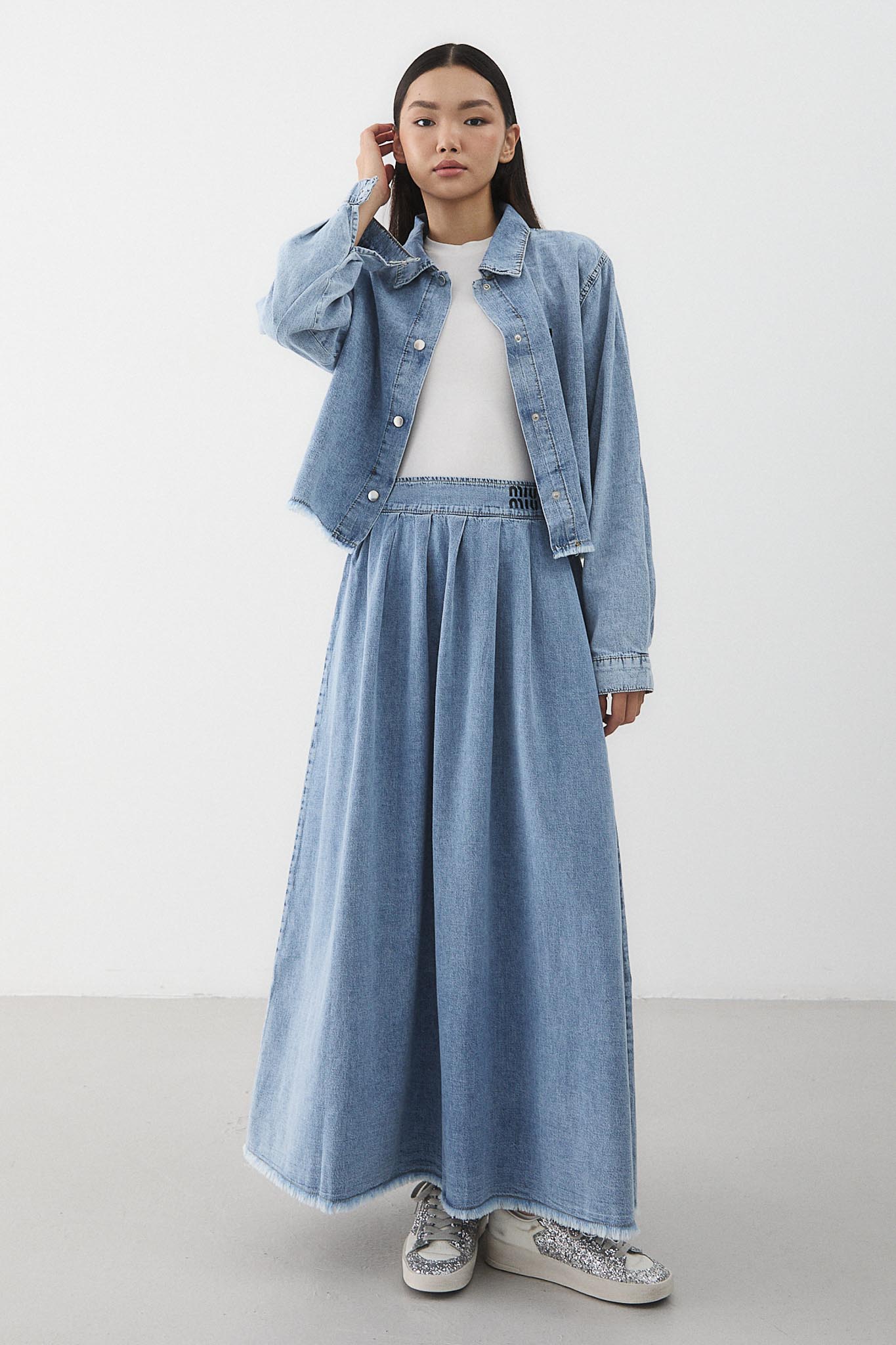 Ajda Pleated Skirt Set Petrol