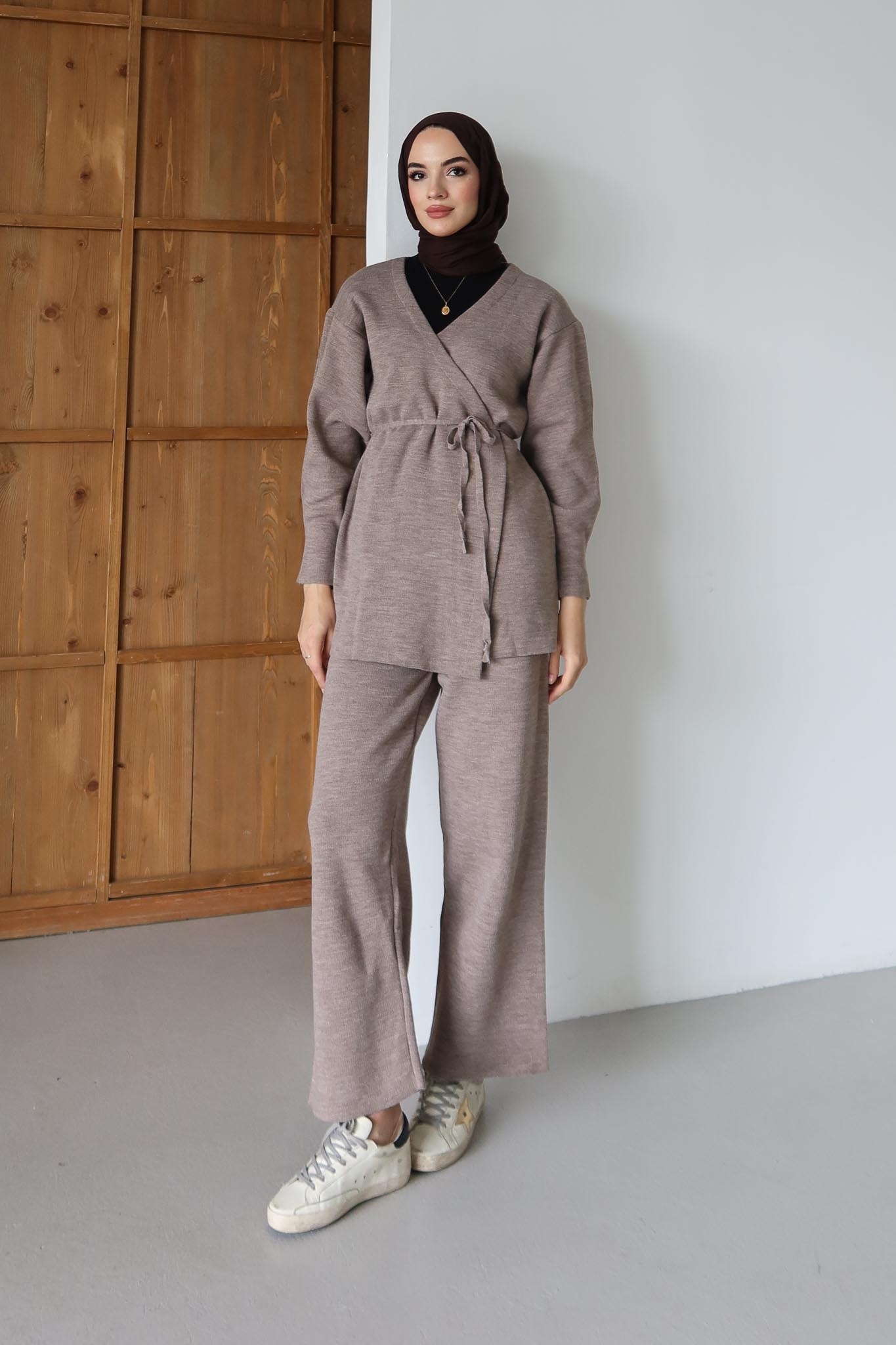 Kuşaklı Kimono Takım Menenj