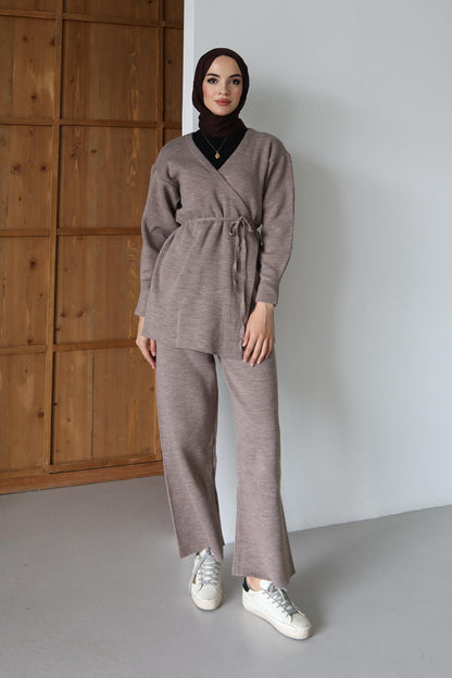 Tied Kimono Set Black